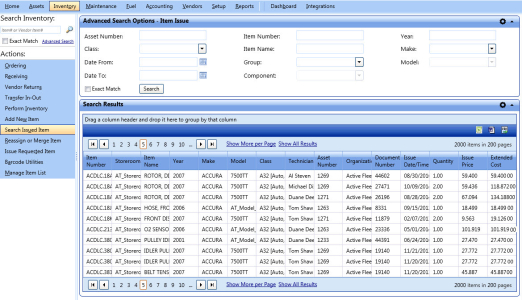 Advanced search options - item issue